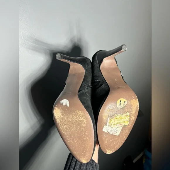 Coach Milly Black Suede Tall Heeled Boots Womens Size 11 - Picture 6 of 7